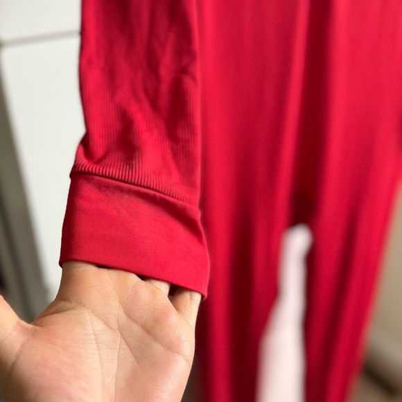 CHICME Red V-Neck Long Sleeve Fitness Jumpsuit with Open Back Size XL - Picture 6 of 9